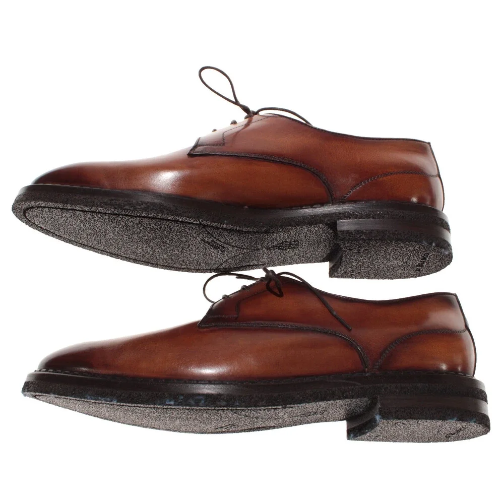 Di Bianco NWB Derby Dress Shoes Size 13 US in Brown Leather Made in Italy